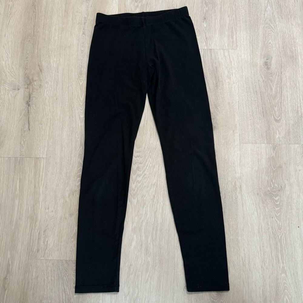 Kids Cat & Jack Girls Black Cotton Stretch Leggings Pants L 10/12